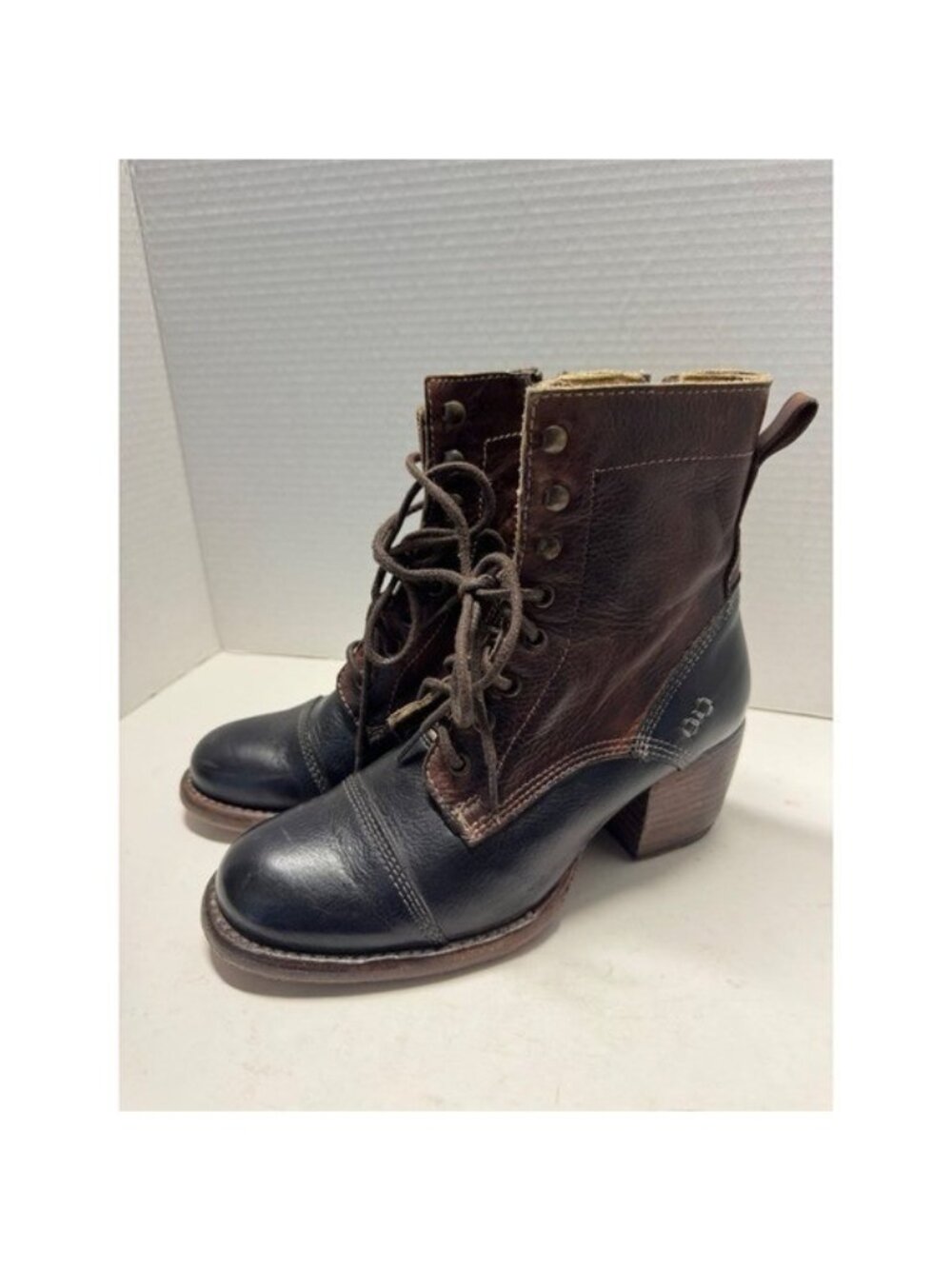 Bed Stu Manchester II Two Tone Leather Lace Up Boots Cobbler Brown Womens 7